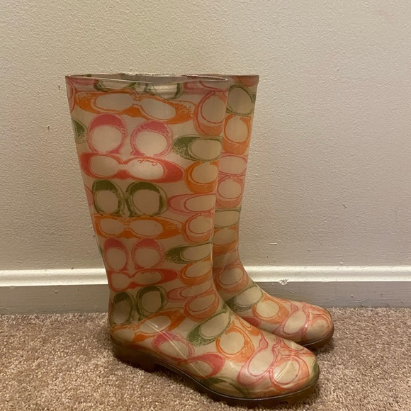 Coach Jelly multi color signature logo rain boots - Picture 2 of 6